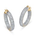 Ultimate CZ Two-tone Cubic Zirconia Hoop Earrings