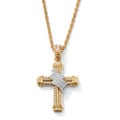 Neno Buscotti Two-tone 14k Gold-plated Crystal Wrapped Cross Pendant