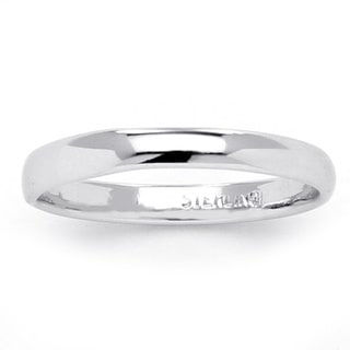 PalmBeach Sterling Silver Polished Wedding-style Band Tailored