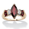 Angelina D'Andrea 10k Yellow Gold Garnet and Diamond Accent Ring