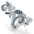Lillith Star Sterling Silver Cubic Zirconia and Colored Glass Elongated Ring