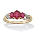 Angelina D'Andrea 10k Gold Ruby and Diamond Accent Ring