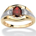 Neno Buscotti 18k Gold over Sterling Silver Garnet and Diamond Accent Ring