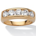 Ultimate CZ 18k Gold over Sterling Silver Men's Cubic Zirconia Wedding Band