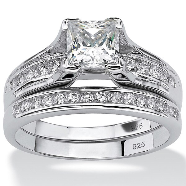 cut platinum princess ring wedding