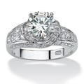 Ultimate CZ Platinum over Sterling Silver Round Cubic Zirconia Twist Ring
