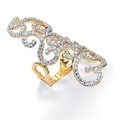 Ultimate CZ Tutone 14k Goldplated Prong-Set Round-Cut Cubic Zirconia Elongated Swirl Ring