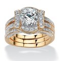 Ultimate CZ 14k Gold Overlay 2 3/8ct TGW CZ Wedding-style Ring Set