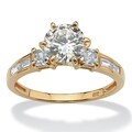 Ultimate CZ 18k Gold over Sterling Silver CZ Ring