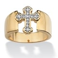 Ultimate CZ 14k Gold Overlay Cubic Zirconia Cross Ring