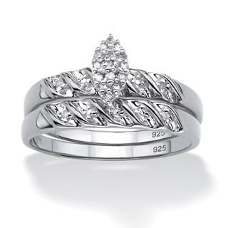 Isabella Collection Platinum over Silver Diamond Ring (G-H, I2-I3)
