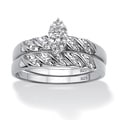 Isabella Collection Platinum over Silver Diamond Ring