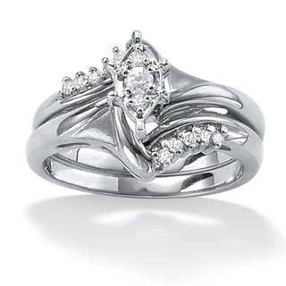 ... Platinum Silver 15ct TDW Diamond Bridal Ring Set (H-I, I2-I3