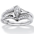 Isabella Collection Platinum/ Silver 1/5ct TDW Diamond Bridal Ring Set (H-I, I2-I3)