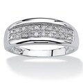Isabella Collection Platinum over Silver Pave Diamond Ring