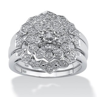Isabella Collection Platinum/ Silver 1/6ct TDW Diamond Ring Set (H-I, I2-I3)