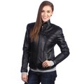 United Face Women's Fitted Leather Motorcycle Jacket
