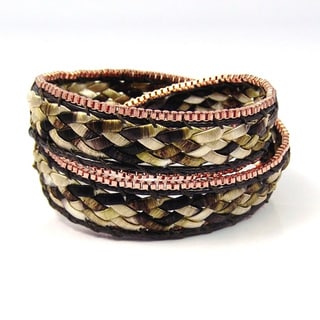Braided Beauty Double Wrap Silk Bracelet (Thailand)