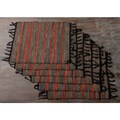 Set of Six Black Red stripes Vetiver Root Placemats (Indonesia)