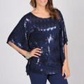 Grace Elements Women's Sequin Embellished Kimono Sleeve Top