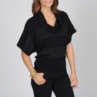 Grace Elements Women's Cowl Neck Striped Lurex Sweater