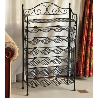 Iron 24-bottle Wine Rack with Shelf