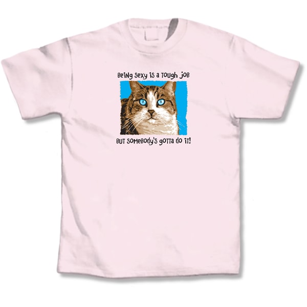 Being Sexy Is Tough Pink Cat T-Shirt