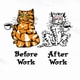 Before Work / After Work White Cat T-Shirt