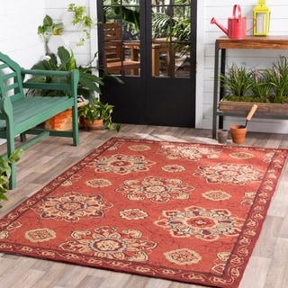 Buy Cheap Hand-hooked Crawford Indoor/Outdoor Medallion Rug