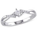 Miadora 10k White Gold 1/10ct TDW Diamond Ring (H-I, I2-I3)