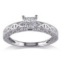 Miadora 10k White Gold 1/4ct TDW Diamond Engagement Ring (G-H, I1-I2)