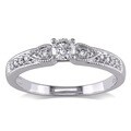Miadora 10k White Gold 1/3ct TDW Diamond Ring