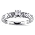 Miadora 10k White Gold 1/4ct TDW Diamond Engagement Ring (G-H, I1-I2)