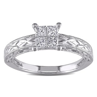 Miadora 14k White Gold 1/2ct TDW Diamond Engagement Ring (G-H, I1-I2)