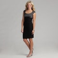 London Times Black/ Silver Jersey Cocktail Dress