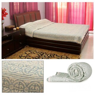 Handcrafted Cotton 'Rajasthan Sky' Twin-size Quilt (India)