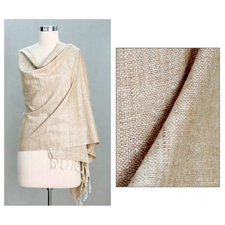 Handcrafted Silk 'Natural Bhagalpur' Shawl (India)