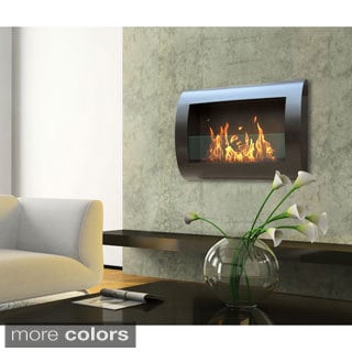 Anywhere Black Indoor Wall Mount Fireplace