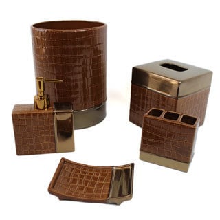 It's A Croc Cocoa 5-piece Bath Accessory Set