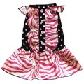 AnnLoren Zebra and Polka Dot Ruffled Dog Dress