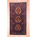 Afghan Hand-knotted Tribal Balouchi Navy/ Burgundy Wool Rug (3'4 x 6'7)