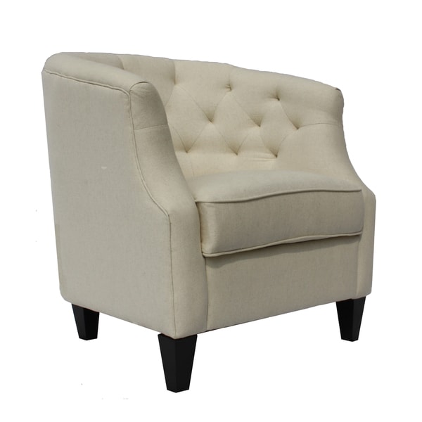 Cambridge White Fabric Accent Chair