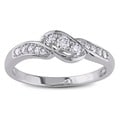 Miadora 10k White Gold 1/4ct TDW Diamond Ring