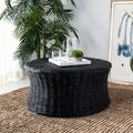 Safavieh Ruxton Black Wicker Ottoman