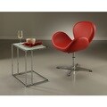 Norway Chrome White Tempered Glass End Table