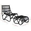 Safavieh Shenandoah Black Wicker Chair and Ottoman Set
