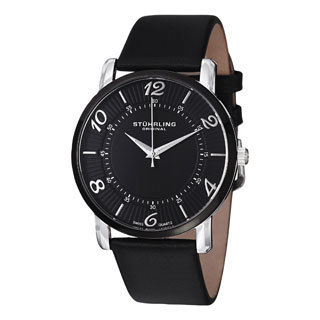 Stuhrling Original Men's Corona Ultra thin Leather Strap Watch