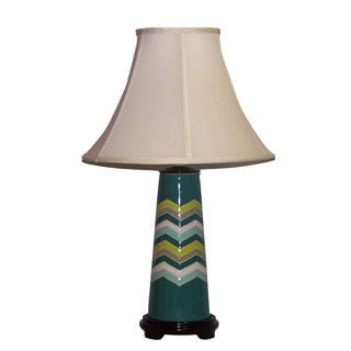 Ceramic Teal Flamestitch Table Lamp