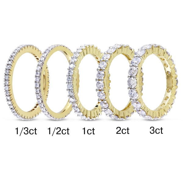 Women's gold diamond eternity rings