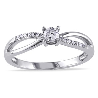 Miadora 10k White Gold 1/4ct TDW Diamond Engagement Ring (H-I, I2-I3)